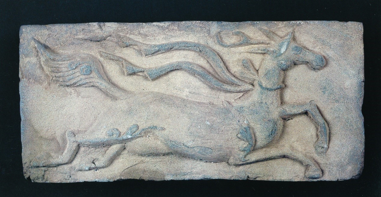 <h2>天马砖</h2><p>作者：</p><p>创作年代：唐</p><p>规格：42cm×19.5cm×8.5cm</p>